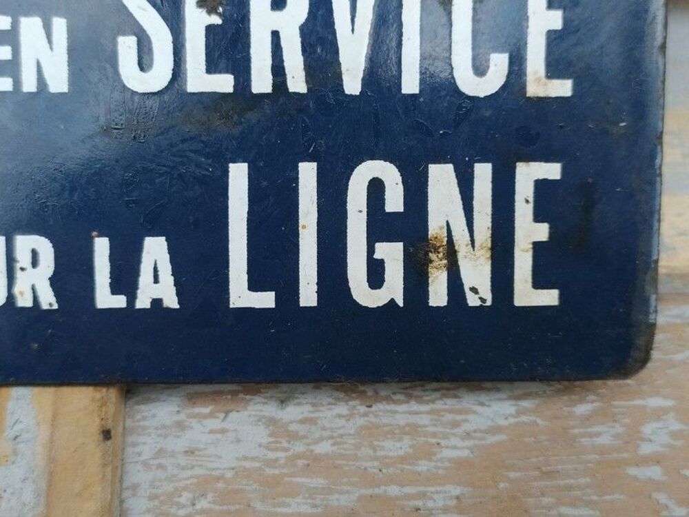 Ancienne Plaque &Eacute;maill&eacute;e SNCF Travail sur la Ligne 
