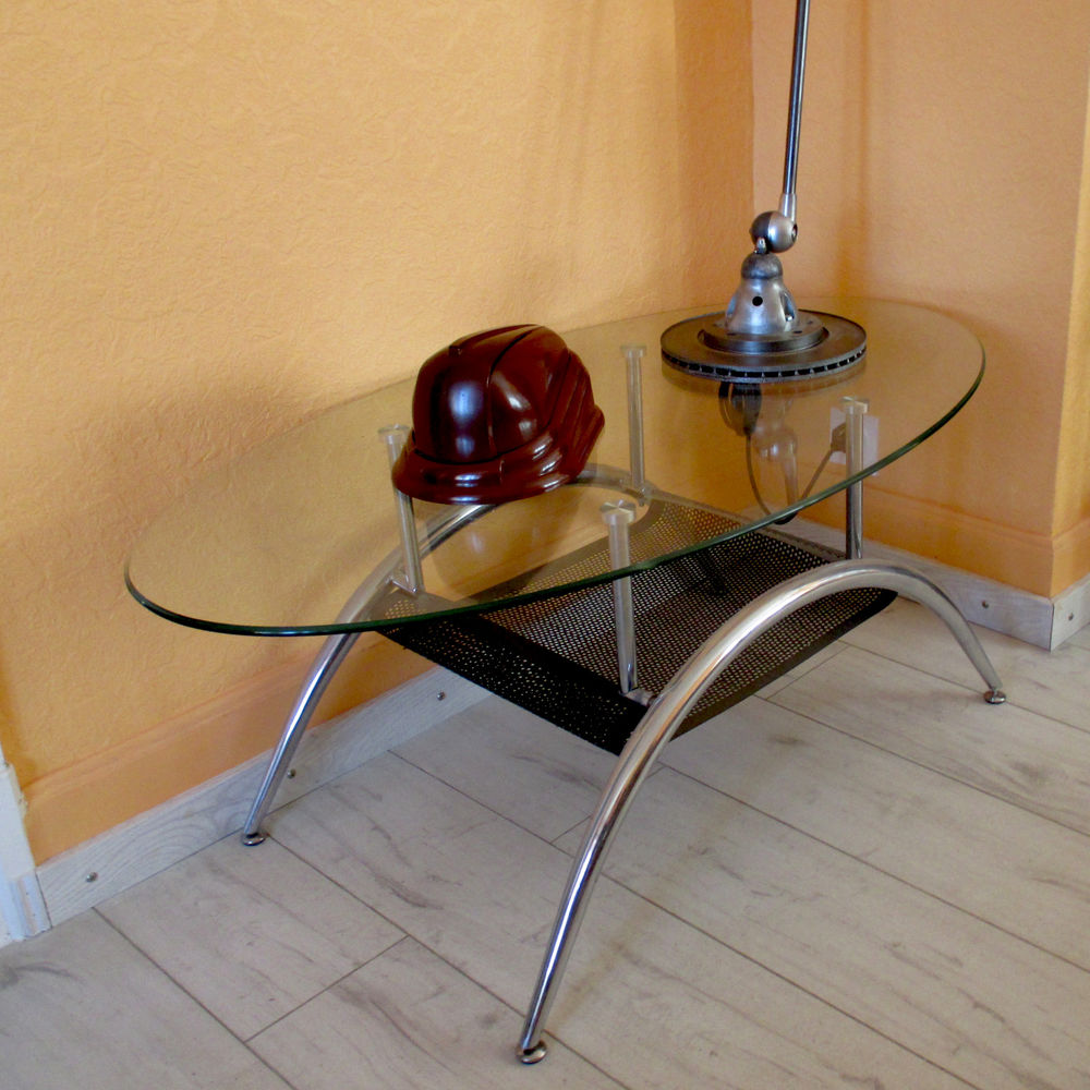 Table basse ovale ann&eacute;e 1960/80 Meubles