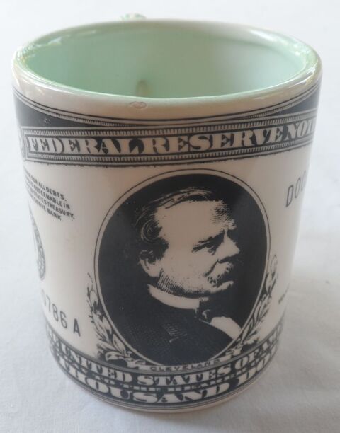 Mug en céramique USA 1000 Dollars poignée verte 30 Castries (34)