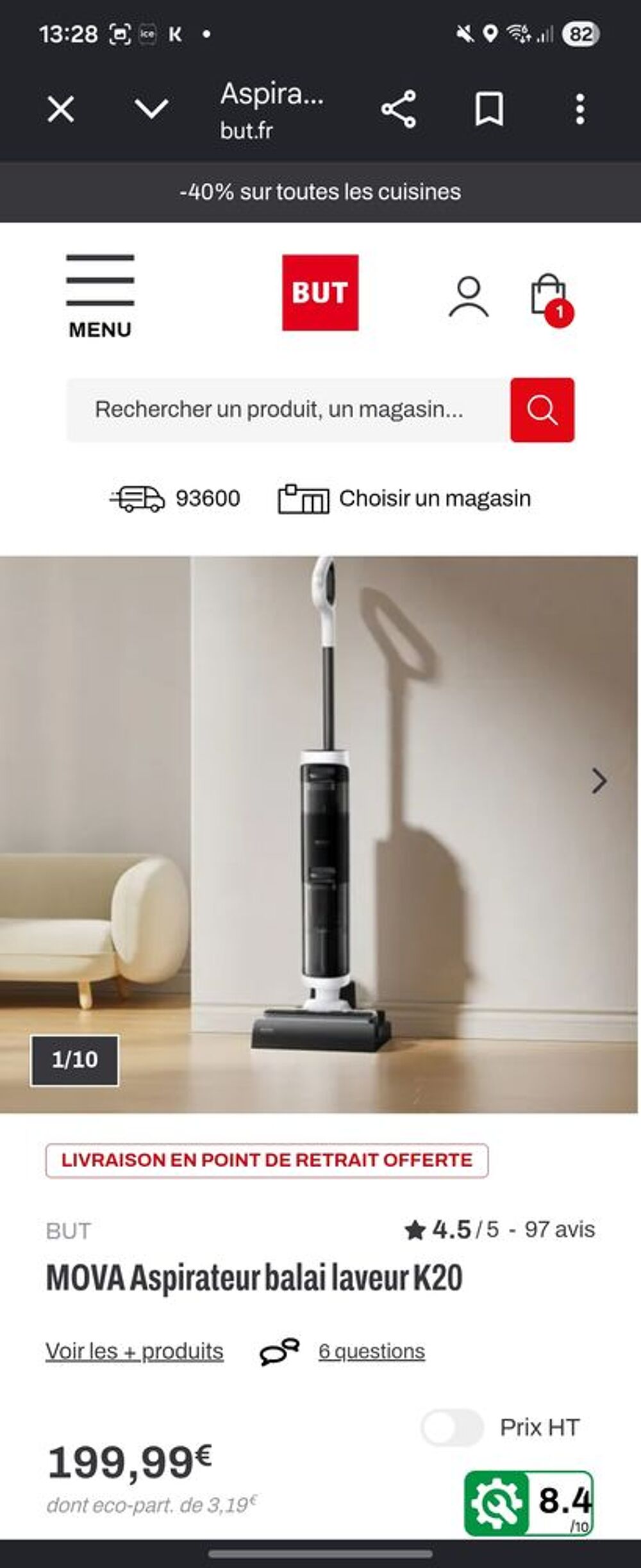 Dreame MOVA Aspirateur laveur K20 Electroménager