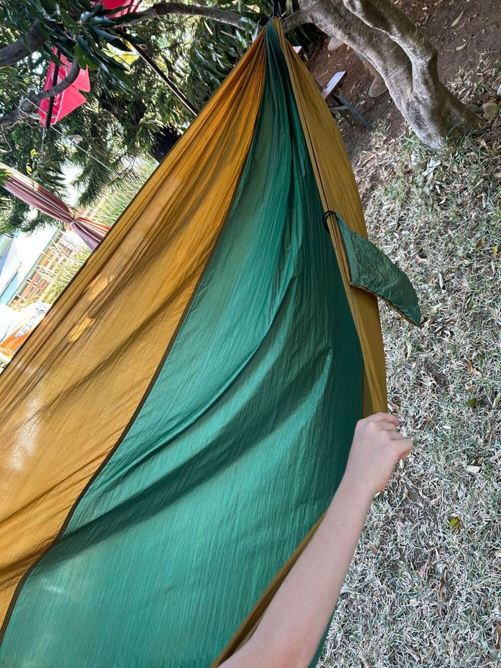 Id&eacute;e cadeau de No&euml;l! Hamac neuf 270cm x140cm toile parachute Jardin