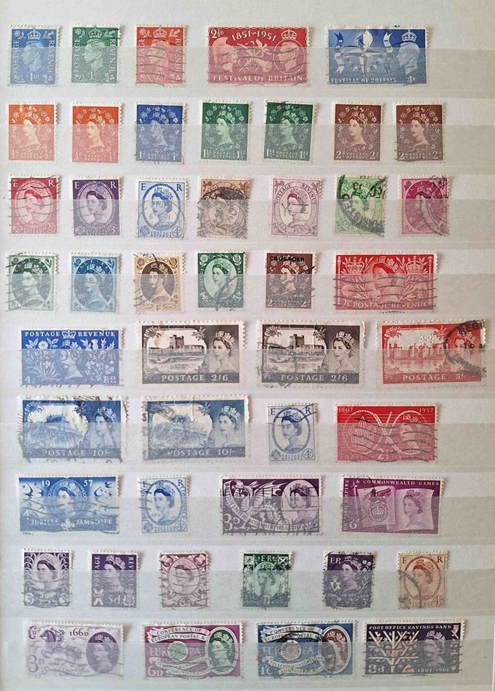 S&eacute;rie de timbres de collection de Grande Bretagne 