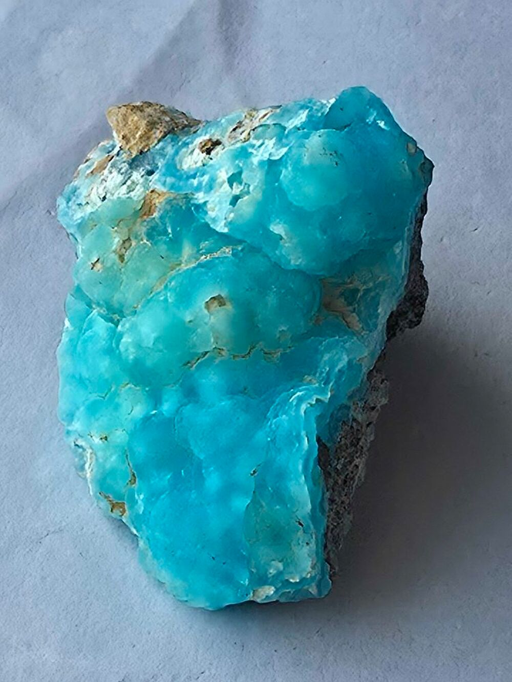 Magnifique H&eacute;mimorphite Bleue Mamelonn&eacute;e sur Matrice-RDC 18g 