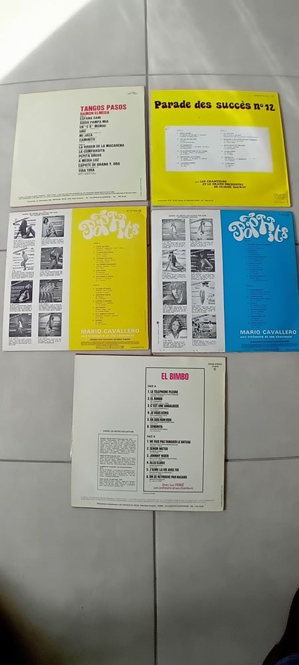 Lot de 5 33 tours vari&eacute;t&eacute; et tangos CD et vinyles