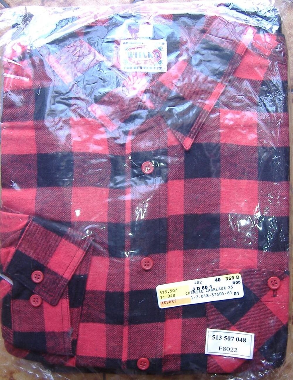 Chemise Neuve Flanelle- &Eacute;cossaise Noire et Rouge- Taille 6 V�tements