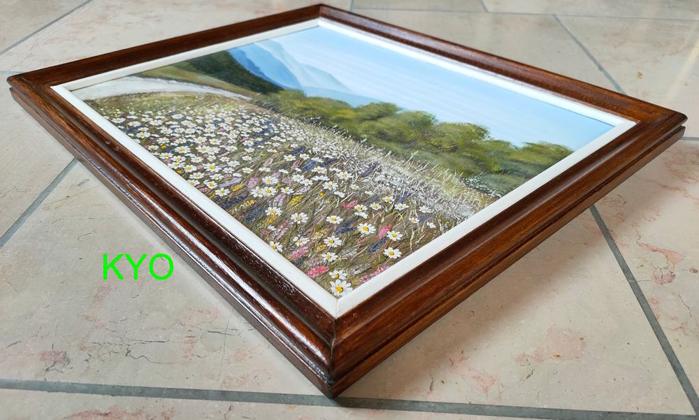 J.DELOYE - Tableau peinture toile paysage Montagnes du Jura Décoration