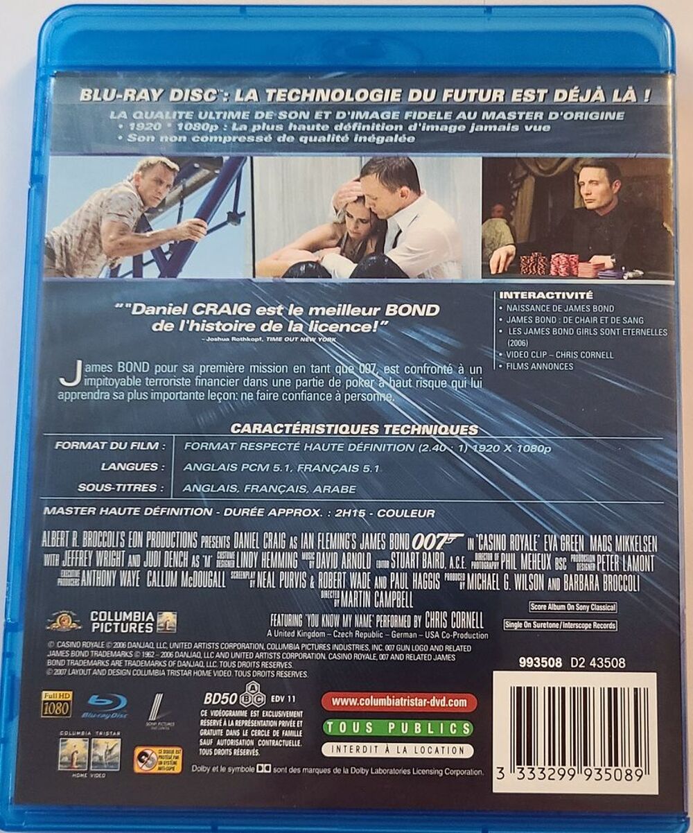 James bond-Casino Royale DVD et blu-ray