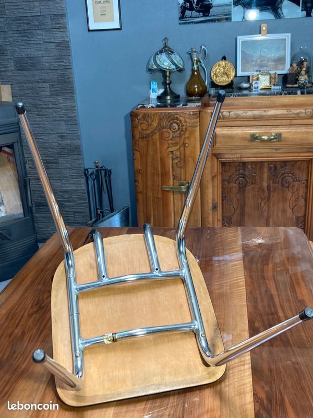 Rare : 4 chaises 1950 formica peugeot jpp peuginox etat neuf 