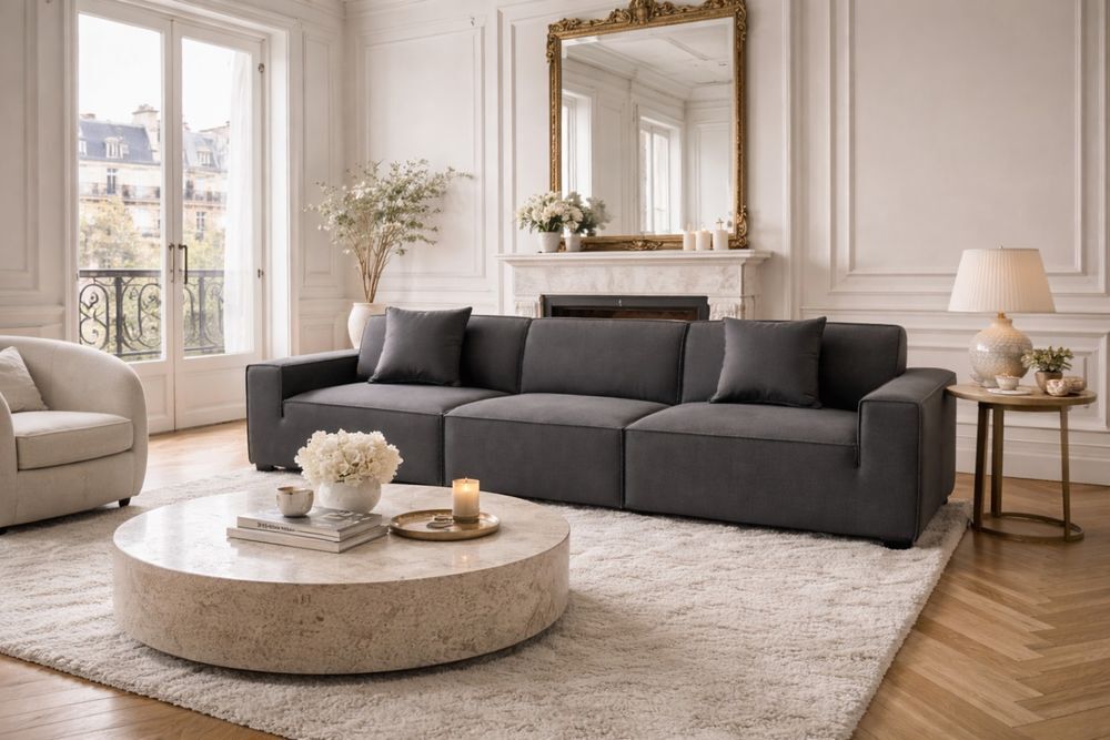 Canap&eacute; 3 places XXL - Style parisien haut de gamme Meubles