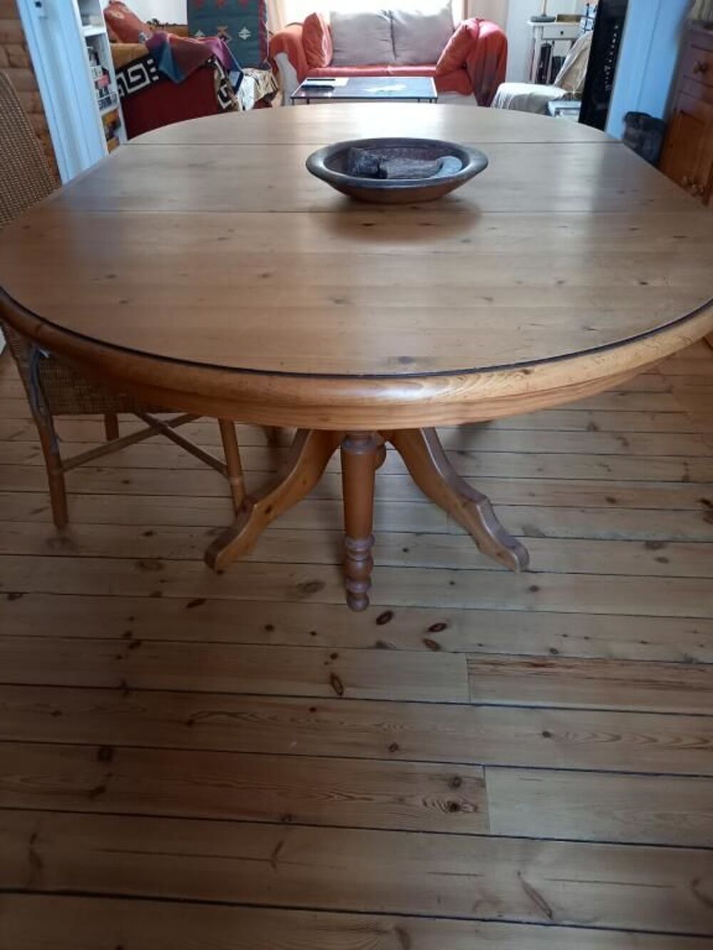 Table ronde bois style anglais avec 2 rallonges Meubles
