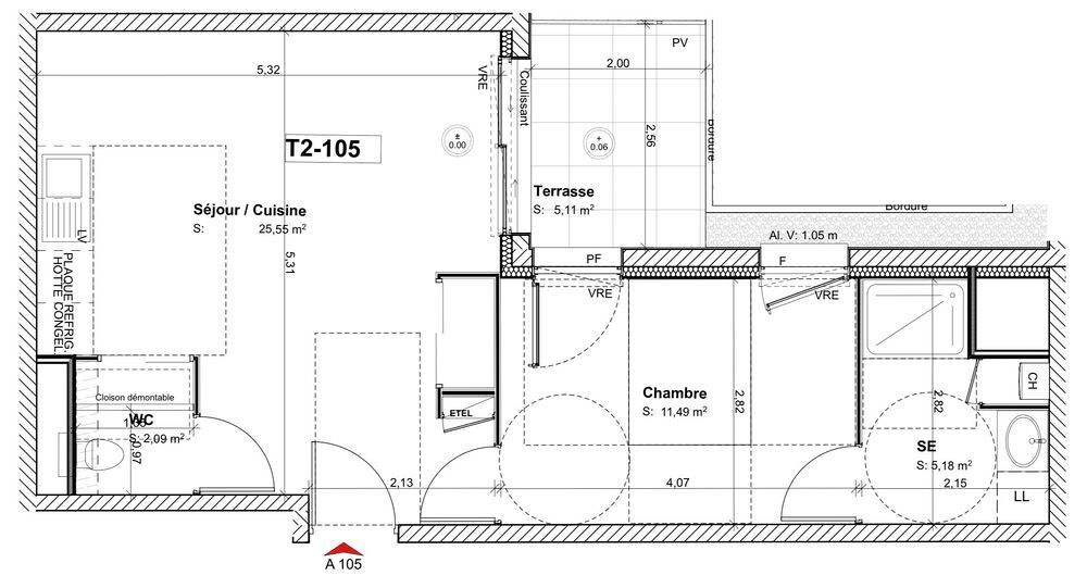 Vente Appartement Appartement T2 récent 45 m² avec terrasse, parking et ascenseur €