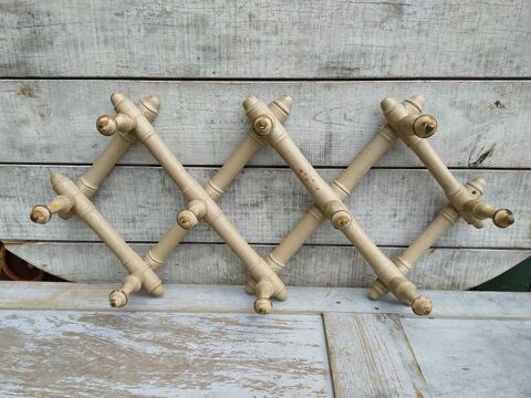 Ancien Porte Manteau Pliant Mural Style Bambou 1900. 80 Loches (37)