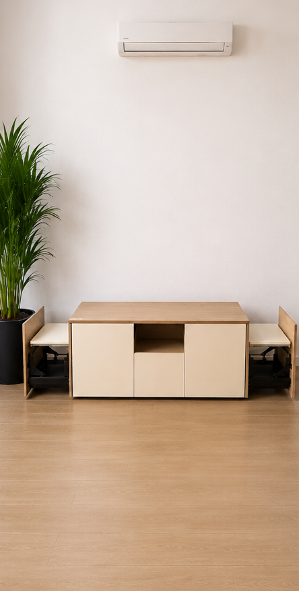 Meuble bas avec assise tissus et tiroir int&eacute;gr&eacute; Meubles