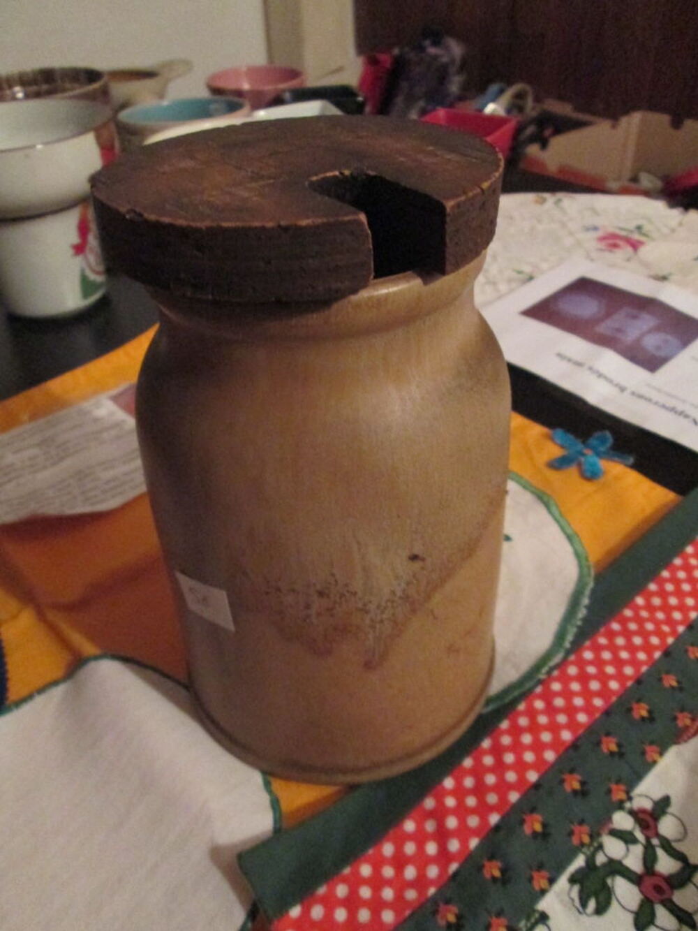 Pot &agrave; moutarde en gr&egrave;s avec bouchon li&egrave;ge Cuisine