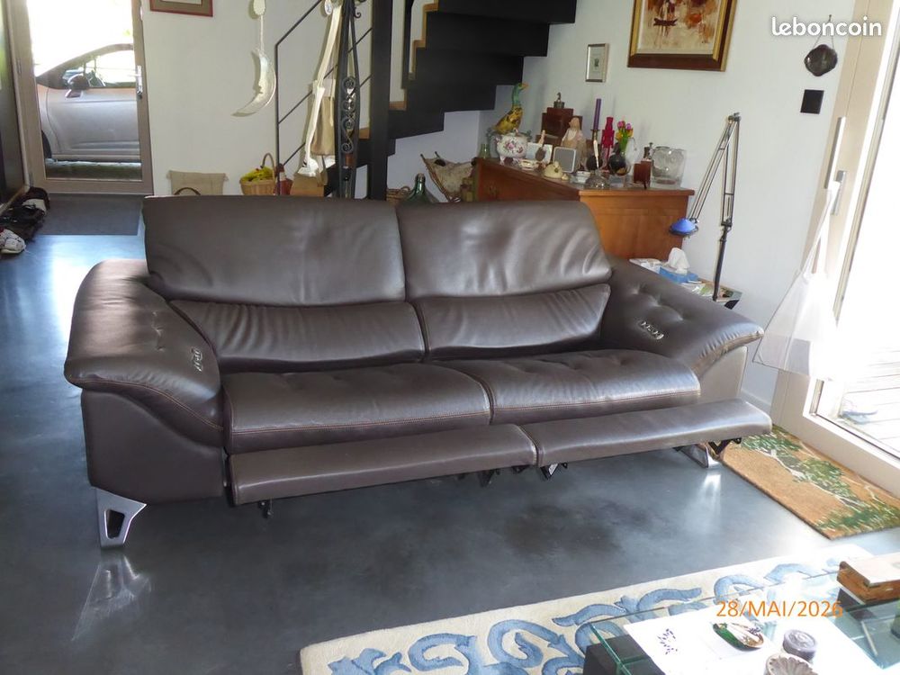 CANAPE CUIR 3 places ROCHE BOBOIS Meubles
