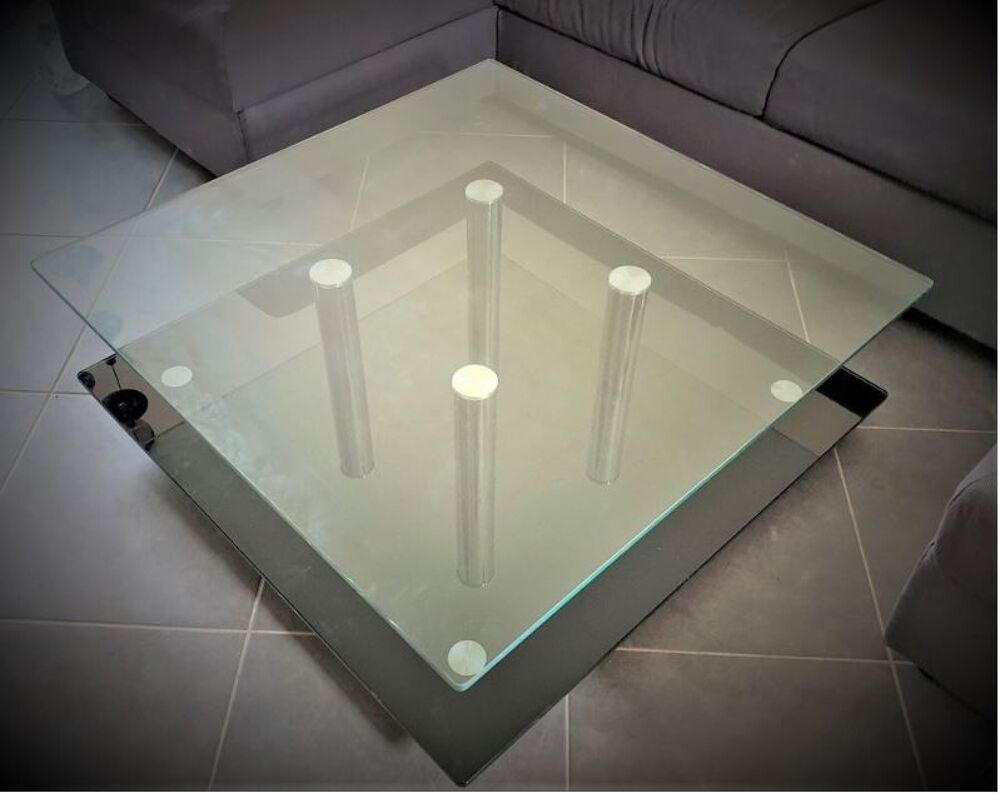 table basse verre tremp&eacute; Meubles
