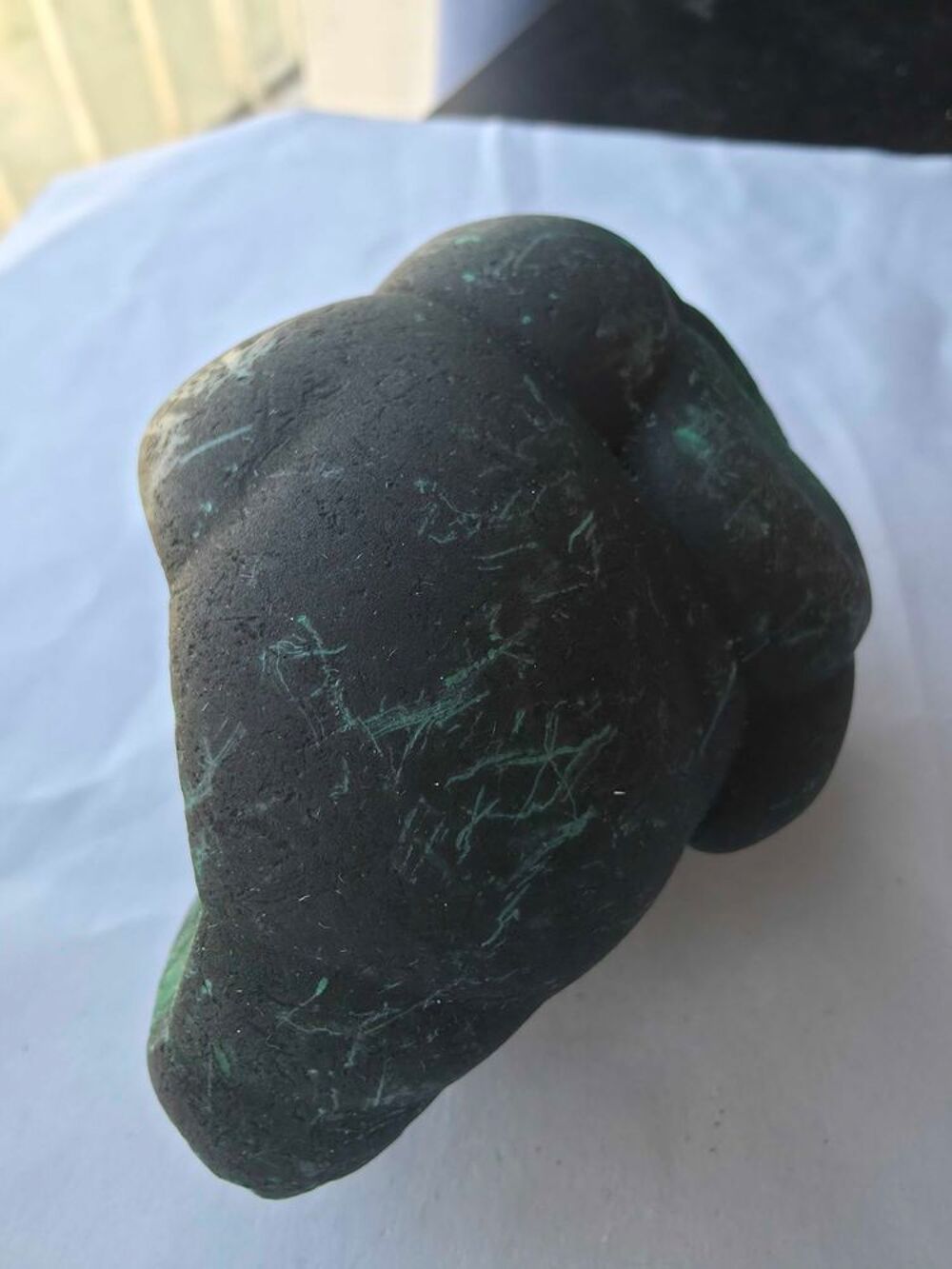 Min&eacute;ral Rare : Malachite Botryoidale Velout&eacute;e RDC 435g Collection 