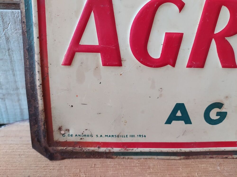 Plaque T&ocirc;le Publicitaire Automobile Essieu Agraicas 1954 