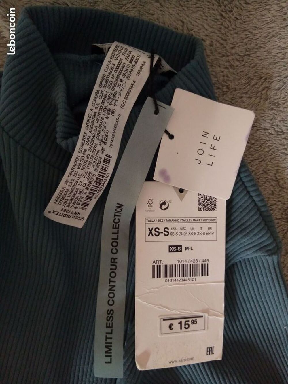 top haut Zara dos nu - taille XS - S Vêtements