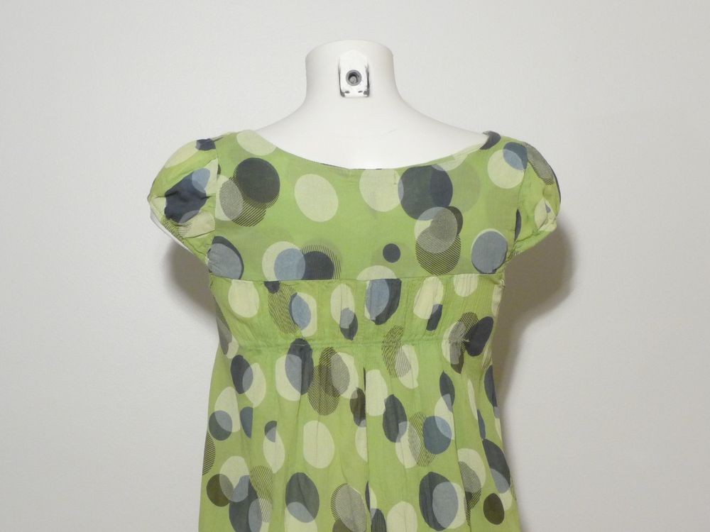 Robe/ Tunique en 100% Coton Vert Clair-Taille S- Montan Vêtements