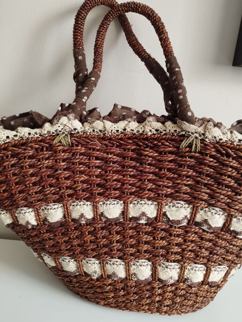 Panier/cabas marron printanier Maroquinerie