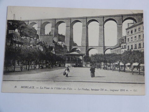 MORLAIX  - LA PLACE DE L' HOTEL DE VILLE  -  LE VIADUC 3 Brest (29)