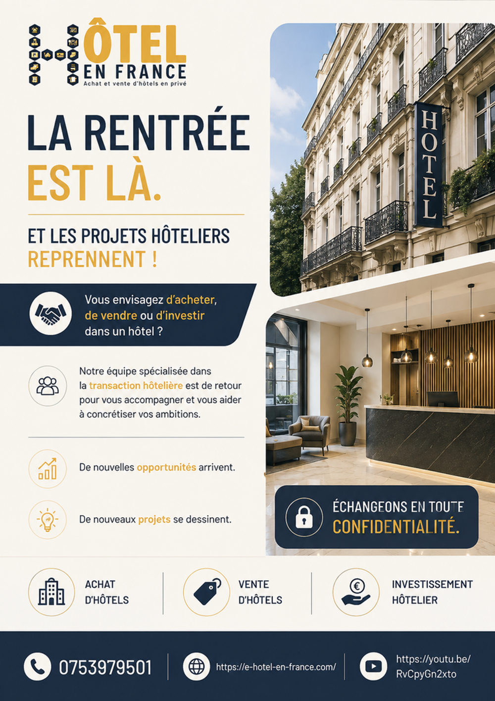Vente Hôtel particulier La rentrée est là.  et les projets hôteliers reprennent ! Paris 13