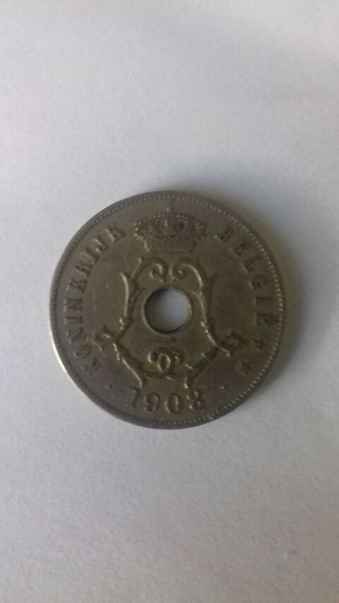 Pièce 25c Belgique 1908 5 Besançon (25)