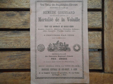 Fascicule  rem�de Goussard contre la mortalit� de la volaill 5 Nieuil-l'Espoir (86)