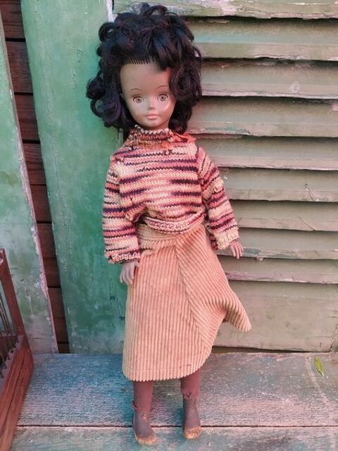 Rare Poupée Sylvette Cathie Bella Noire Années 70 1 Loches (37)
