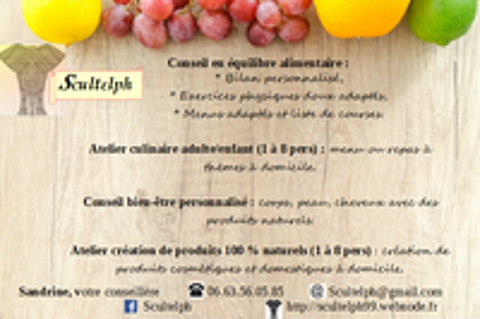  Conseils en équilibre alimentaire et bien être.avec ateliers 