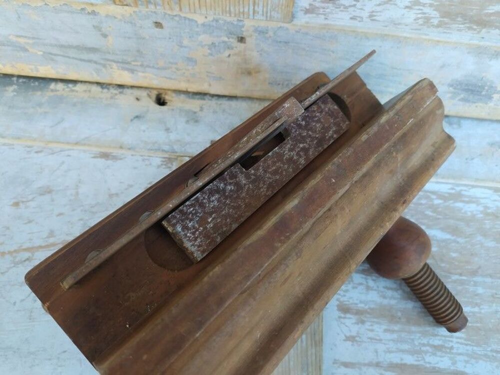 Ancien Rabot &agrave; Bois Bouvet &agrave; Approfondir R&eacute;glage &agrave; Vis
