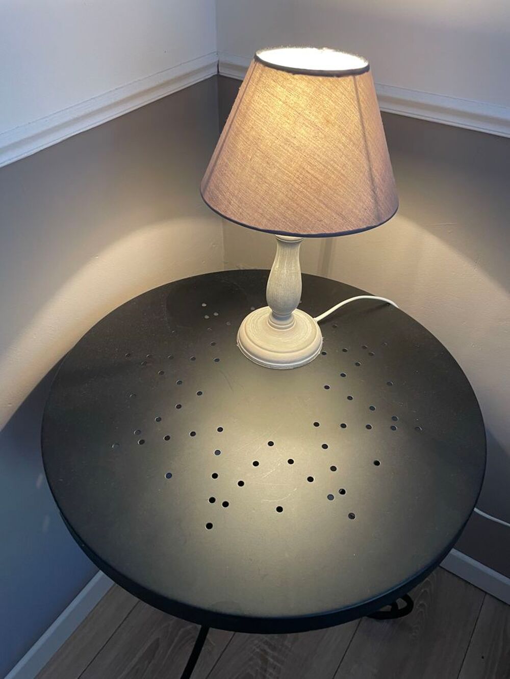 table de nuit en m&eacute;tal, noir Meubles
