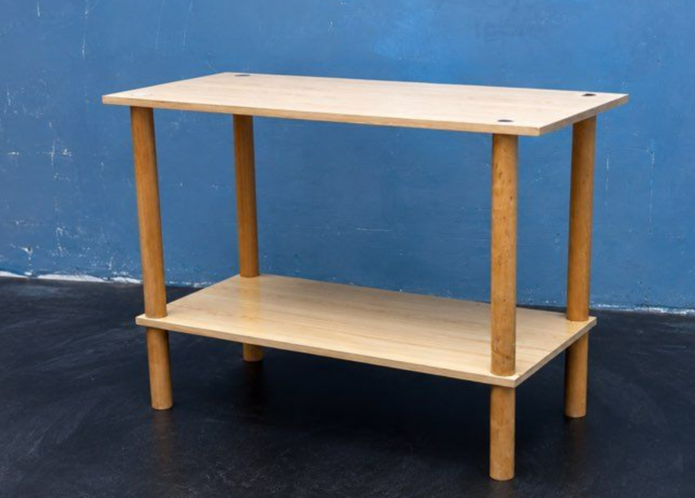 Table d'appoint / bout de canap&eacute; bois clair 2 plateaux Meubles