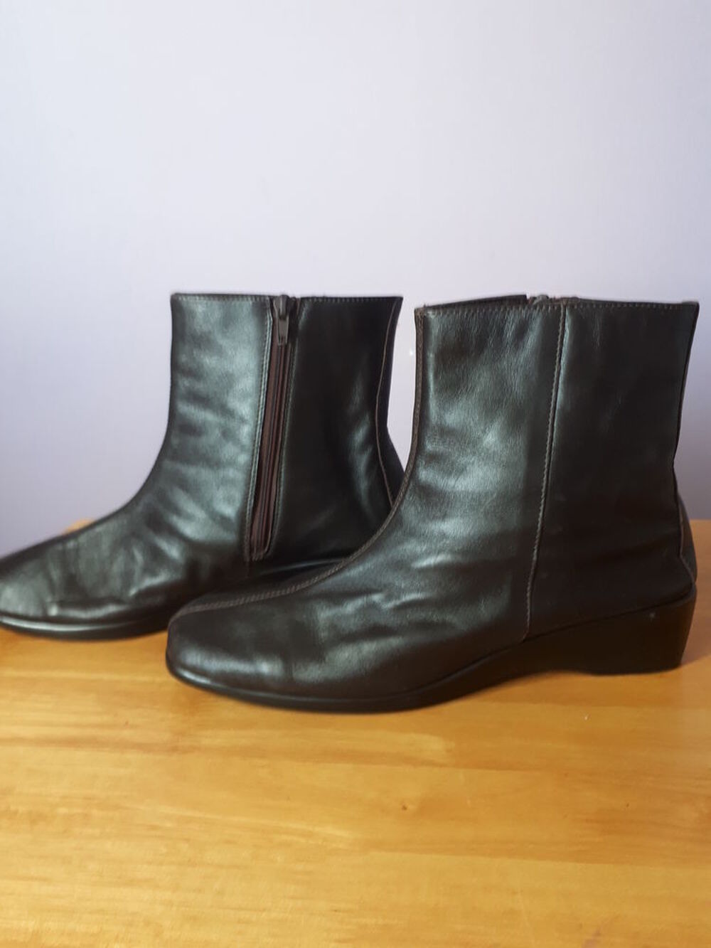 BOTTINES CUIR MARRON Chaussures