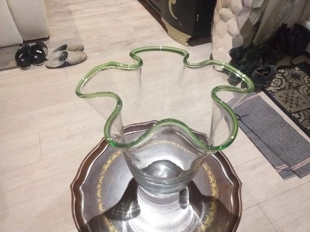 vase et coupe &agrave; fruits en verre Décoration