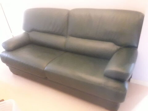 Canap� en cuir de couleur vert anglais 250 Mont-de-Marsan (40)