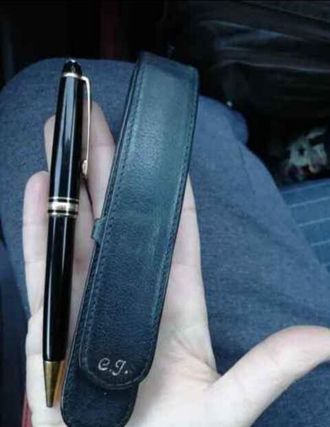stylo bille Montblanc Meisterstuck original + etui cuir noir 299 Bessan (34)
