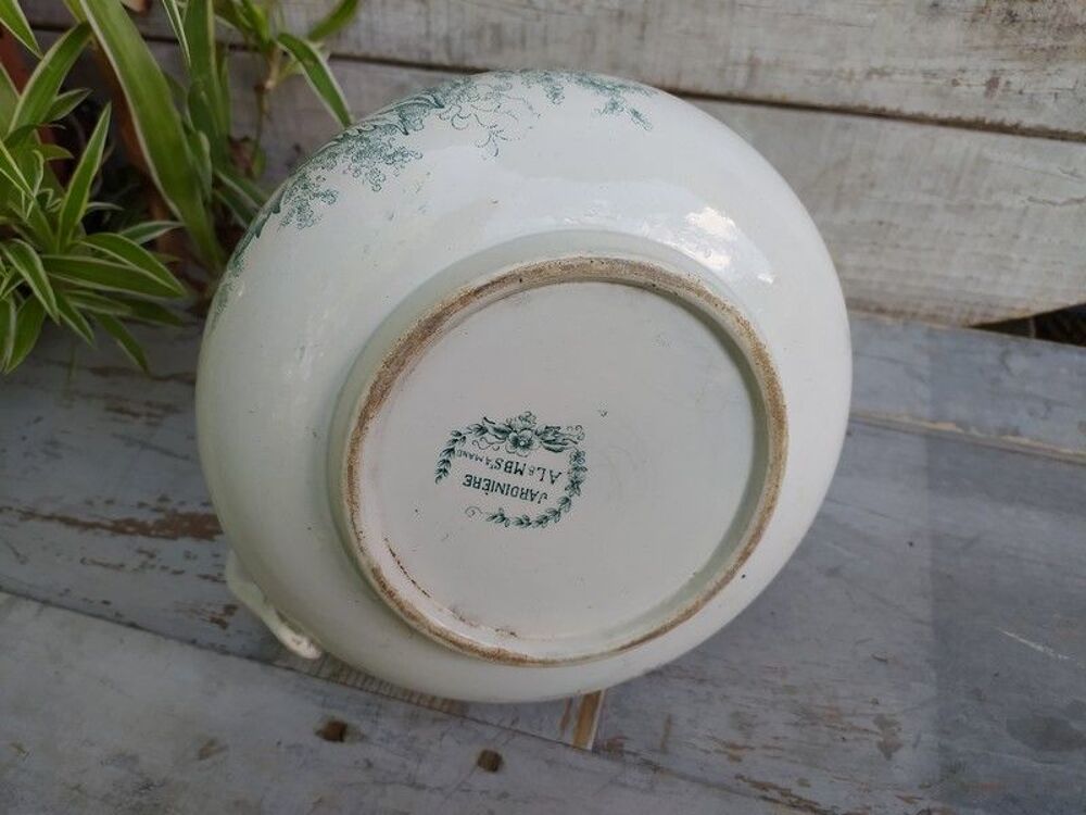  Ancien Broc Fa&iuml;ence Mod&egrave;le Jardini&egrave;re AL et MB Saint Amand Décoration
