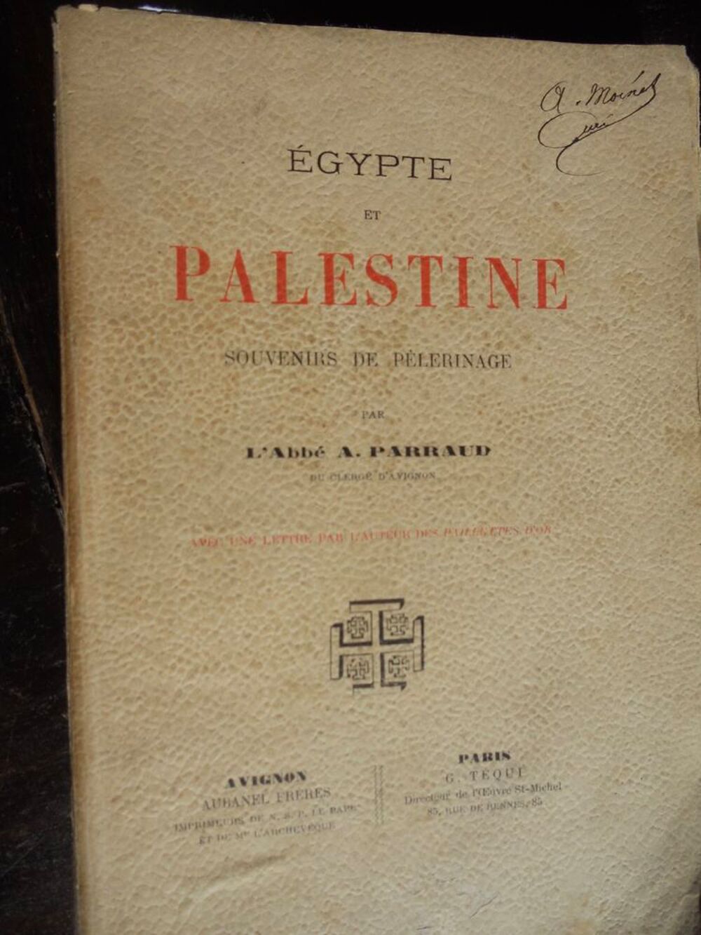 EGYPTE et PALESTINE souvenirs de p&egrave;ler.1890 l'Abb&eacute; A.Parraud Livres et BD