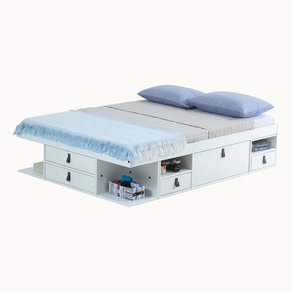 Lit 140x200 cm nombreux rangements int&eacute;gr&eacute;s - parfait &eacute;tat Meubles