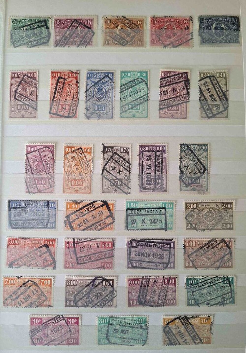 S&eacute;rie de timbres de collection de Belgique A 