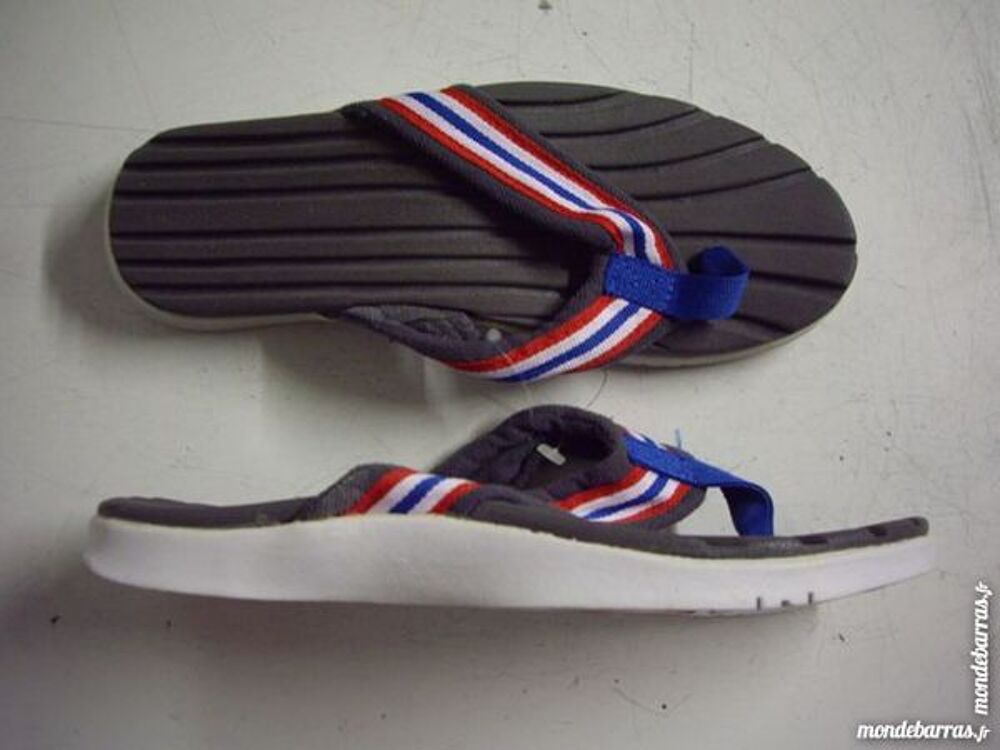 Tongs Gris bariol&eacute; &agrave; semelle &eacute;paisse pt 41 Chaussures