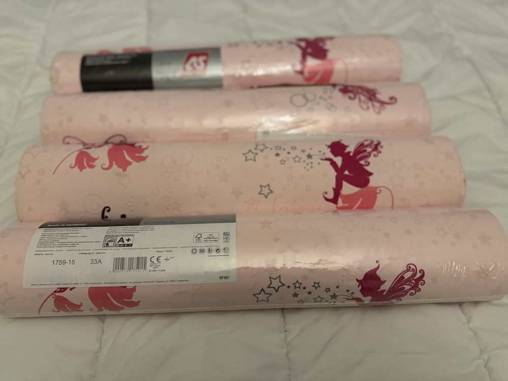 lot rouleaux papier peint chambre fille th&egrave;me clochett Décoration