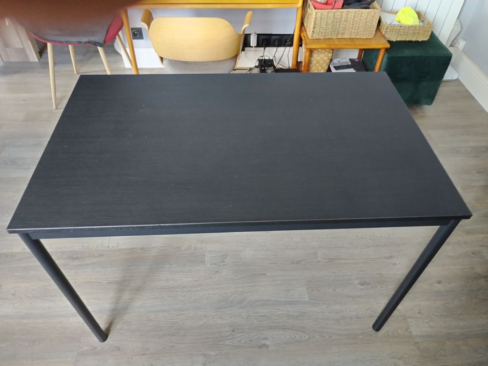 Table Basique Noire 110x67x75 Meubles