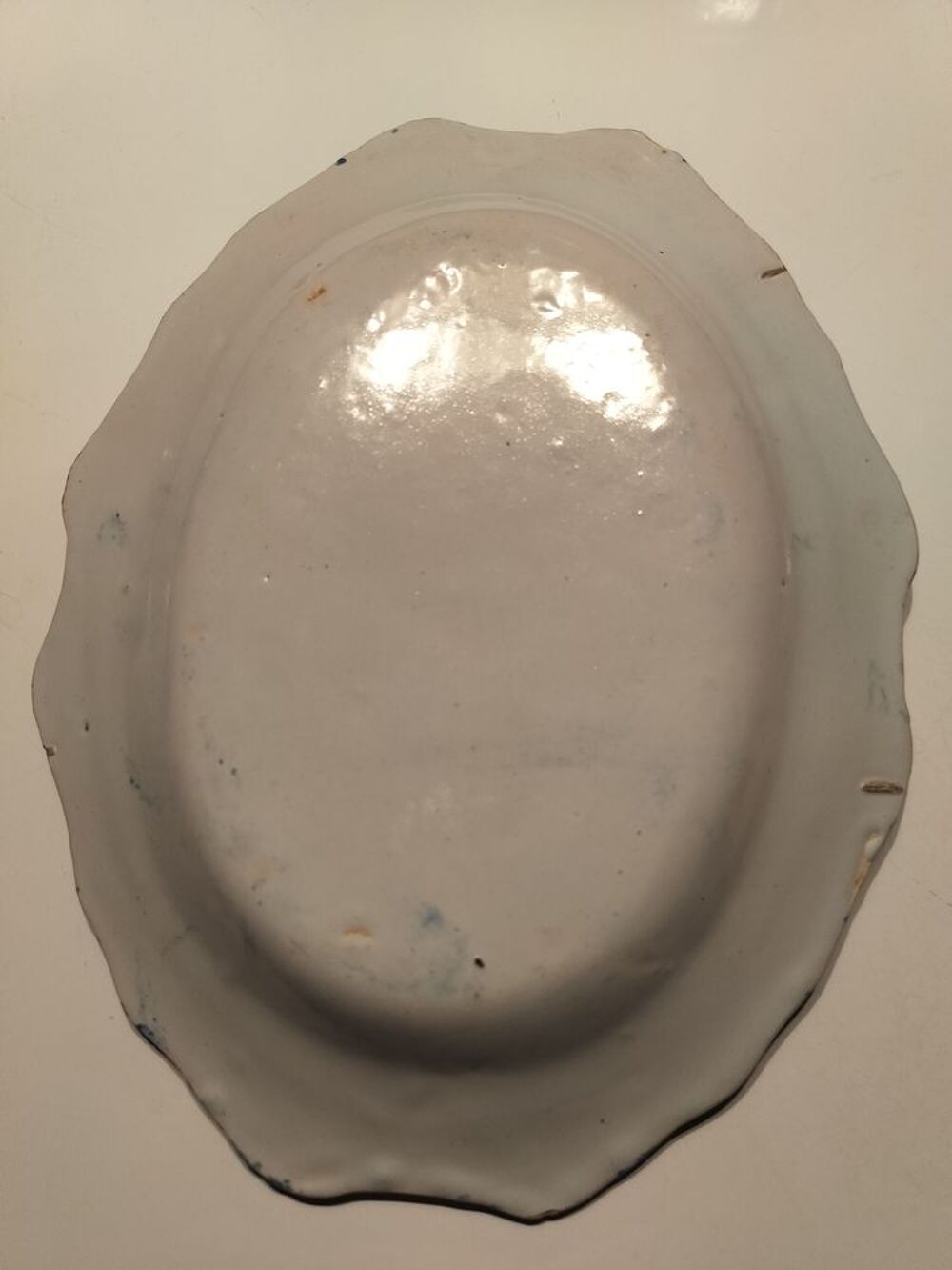 Plat ovale faience Normandie (Forges Les Eaux?) 19&egrave;me 