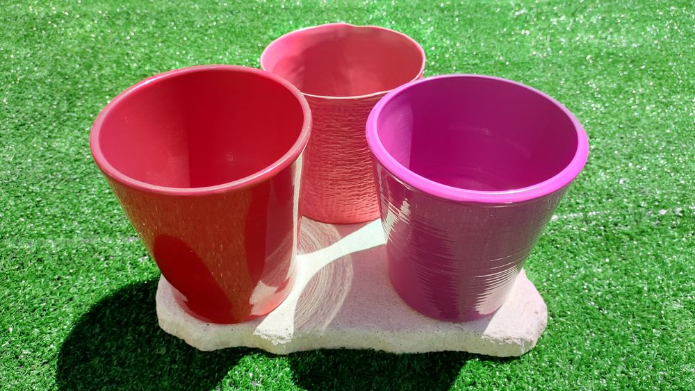 Lots de 3 Pots de Fleurs en Terre Cuite Jardin