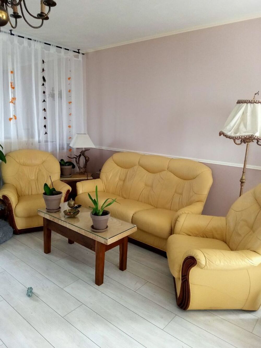 Canap&eacute; cuir et ses 2 fauteuils Meubles