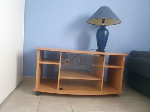 Meuble TV en pin et porte vitre 20 Fuveau (13)