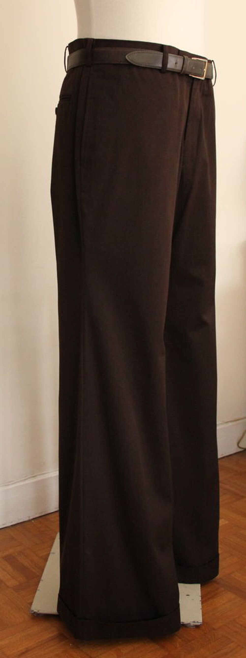 Pantalon large chocolat YOHJI YAMAMOTO T.5 Vêtements